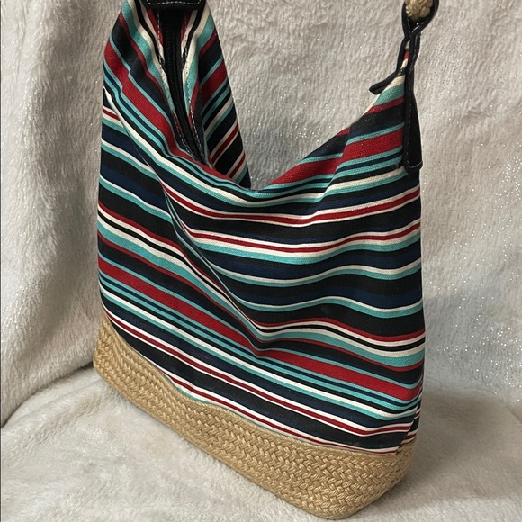 Striped multi Striped Hobo Bag rope handles - Picture 6 of 9